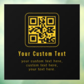Autocollant Pour Fenêtre Editable QR Code & Text Template | Black & Gold (Feuille 3)