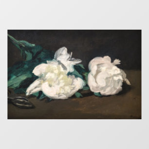 Autocollant Pour Fenêtre Edouard Manet - Branche de pivoines blanches, séca