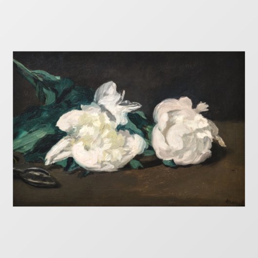 Autocollant Pour Fenêtre Edouard Manet - Branche des pivoines blanches, sec (Feuille)
