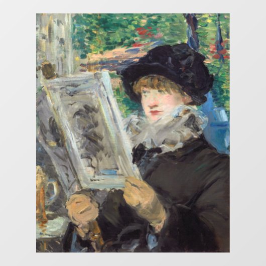Autocollant Pour Fenêtre Edouard Manet - Lecture Femme (Feuille)