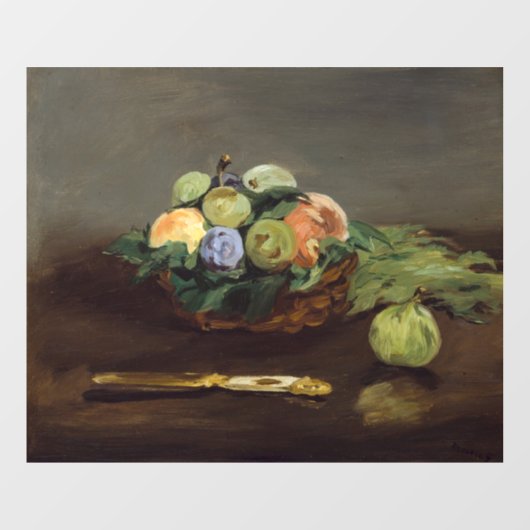 Autocollant Pour Fenêtre Edouard Manet - Panier de fruits (Feuille)