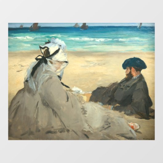 Autocollant Pour Fenêtre Edouard Manet - Sur la plage (Feuille)