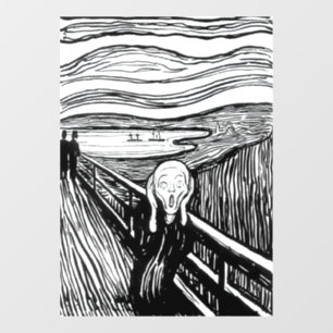 Autocollant Pour Fenêtre Edvard Munch - La lithographie de cri