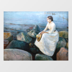 Autocollant Pour Fenêtre Edvard Munch - Nuit d'été, Enger sur la plage