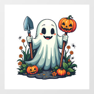 Autocollant Pour Fenêtre Éffrayant Halloween Jardin d'automne Citrouille fa