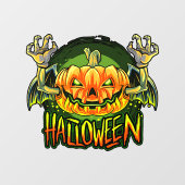 Autocollant Pour Fenêtre Éffrayant Halloween Neon Bat Citrouille (Feuille)