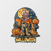 Autocollant Pour Fenêtre Éffrayant Halloween Scarecrow Trick or TRER (Feuille)