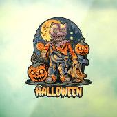 Autocollant Pour Fenêtre Éffrayant Halloween Scarecrow Trick or TRER (Feuille 3)