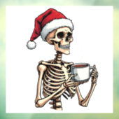 Autocollant Pour Fenêtre Éffrayant Halloween Sipping Café Noël Père Noël (Feuille 3)
