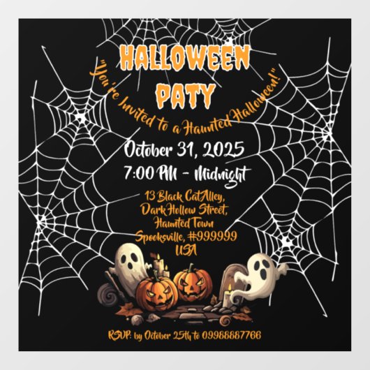 Autocollant Pour Fenêtre 🎃 Éffrayant Haunted House Cling 👻 🕷️ (Feuille)