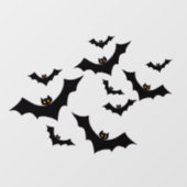 Autocollant Pour Fenêtre Éffrayante chauve-souris noire Halloween (Feuille)