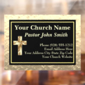 Autocollant Pour Fenêtre Église Classy Pasteur Or Et Noir  (Feuille 2)