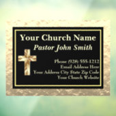 Autocollant Pour Fenêtre Église Classy Pasteur Or Et Noir  (Feuille 3)