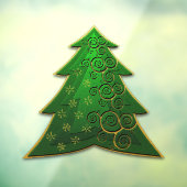 Autocollant Pour Fenêtre Élégant arbre de Noël vert Classer (Feuille 3)