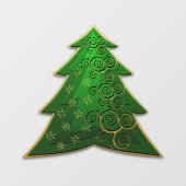 Autocollant Pour Fenêtre Élégant arbre de Noël vert Classer (Feuille)