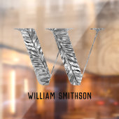 Autocollant Pour Fenêtre Élégant argent blanc élégant Monogramme personnali (Feuille 2)