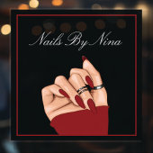 Autocollant Pour Fenêtre Élégant Artiste Ongulaire Salon de Beauté Promotio