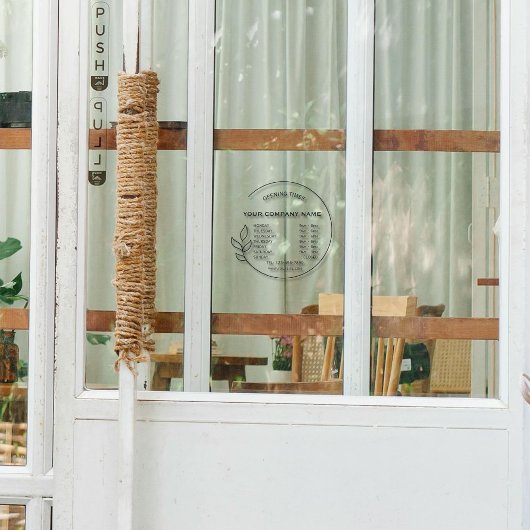 Autocollant Pour Fenêtre Élégant Black Small Business Heures d'ouverture