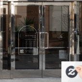 Autocollant Pour Fenêtre Elégant cadre d'arc d'entreprise heures d'ouvertur (Porte de bureau)