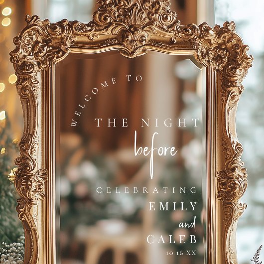 Autocollant Pour Fenêtre Elegant Chic Rehearsal Dinner Mirror Welcome Sign