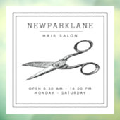 Autocollant Pour Fenêtre Elégant ciseaux rétro - Salon de coiffure minimal (Feuille 3)