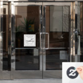 Autocollant Pour Fenêtre Elégant ciseaux rétro - Salon de coiffure minimal (Porte de bureau)
