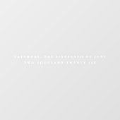 Autocollant Pour Fenêtre Elégant Cormorant blanc Date Mariage texte (Feuille)