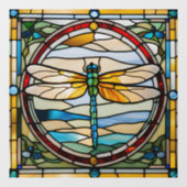 Autocollant Pour Fenêtre Elégant dragonfly Faux Staint Glass (Feuille)