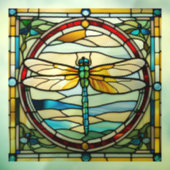 Autocollant Pour Fenêtre Elégant dragonfly Faux Staint Glass (Feuille 3)