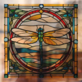 Autocollant Pour Fenêtre Elégant dragonfly Faux Staint Glass (Feuille 2)