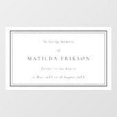 Autocollant Pour Fenêtre Élégant enterrement | Classique En Mémoire Amoureu (Feuille)