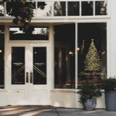 Autocollant Pour Fenêtre Élégant Gold Noël Arbre d'affaires vacances