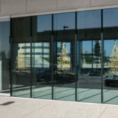 Autocollant Pour Fenêtre Élégant Gold Noël Arbre d'affaires vacances