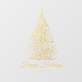 Autocollant Pour Fenêtre Élégant Gold Noël Arbre d'affaires vacances (Feuille)