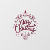 Autocollant Pour Fenêtre Élégant Joyeux Noël Rouge Boules Fenêtre Clouer (Feuille)