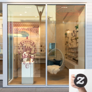 Autocollant Pour Fenêtre Élégant Joyeux Noël Rouge Boules Fenêtre Clouer