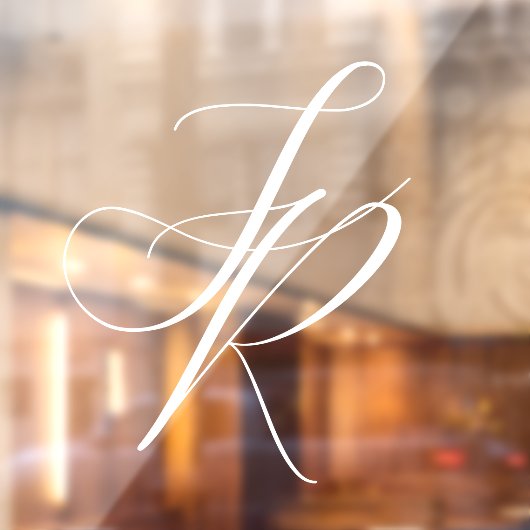 Autocollant Pour Fenêtre Élégant Mariage de monogramme blanc (Feuille 2)