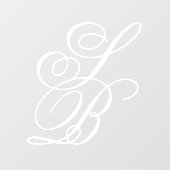 Autocollant Pour Fenêtre Élégant Mariage de script blanc orné (Feuille)