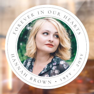 Autocollant Pour Fenêtre Elégant Memorial Chic Funeral Favoriser Photo Homm