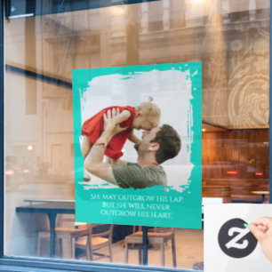 Autocollant Pour Fenêtre Élégant Message Personnalisé Père Fille + Votre Ph