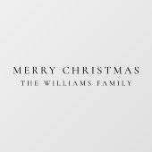 Autocollant Pour Fenêtre Élégant minimal Noël Nom de famille Entrée (Feuille)