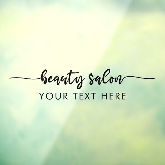 Autocollant Pour Fenêtre Élégant Moderne Script Calligraphie Beauté Salon (Feuille 3)