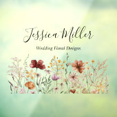 Autocollant Pour Fenêtre Élégant Monogramme Joli Fleur sauvage d'aquarelle (Feuille 3)