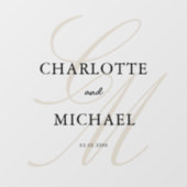 Autocollant Pour Fenêtre Élégant, Monogramme, Police Script (Feuille)