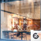 Autocollant Pour Fenêtre Élégant Motif Faux Gold Shimming Snowflake (Fenêtre de café)