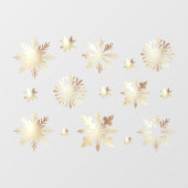 Autocollant Pour Fenêtre Élégant Motif Faux Gold Shimming Snowflake (Feuille)