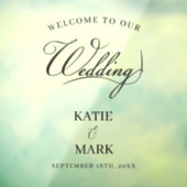 Autocollant Pour Fenêtre Élégant noir blanc Calligraphie Mariage Signal Dec (Feuille 3)