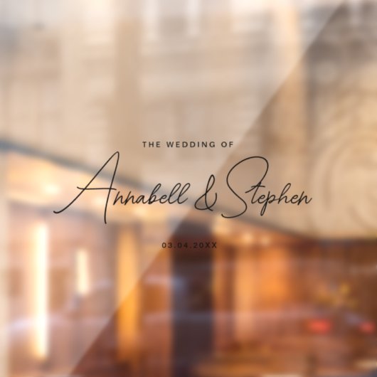 Autocollant Pour Fenêtre Élégant, Police d'écriture manuscrite, Mariage (Feuille 2)