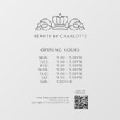 Autocollant Pour Fenêtre Élégant, Royal, Affaires, Heures d'ouverture et Co (Feuille)