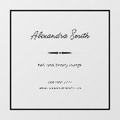 Autocollant Pour Fenêtre Elégant salon d'affaires Nom Cadre Noir (Feuille)